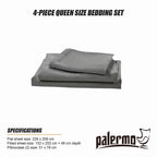 Microfiber Sheet Set 4 Piece Queen Light Grey Deep Pocket Bed Sheets Soft Breathable Easy Care Bedding
