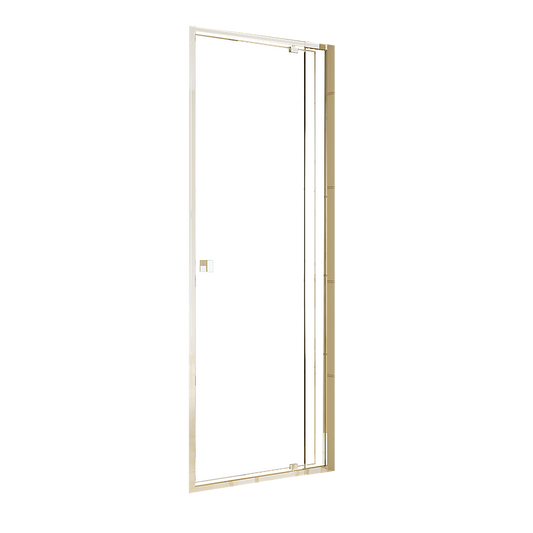Adjustable Semi Frameless Shower Screen 74-82cm x 195cm With Gold Hardware & No Side Return For Modern Bathrooms