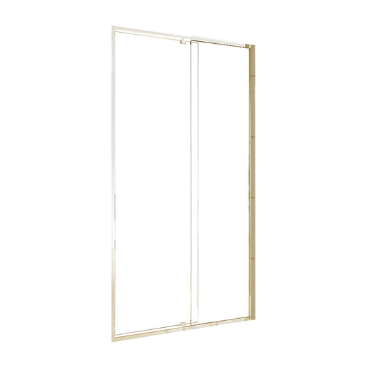 Adjustable Semi Frameless Shower Screen 114-122cm x 195cm With Gold Hardware & No Side Return For Modern Bathrooms