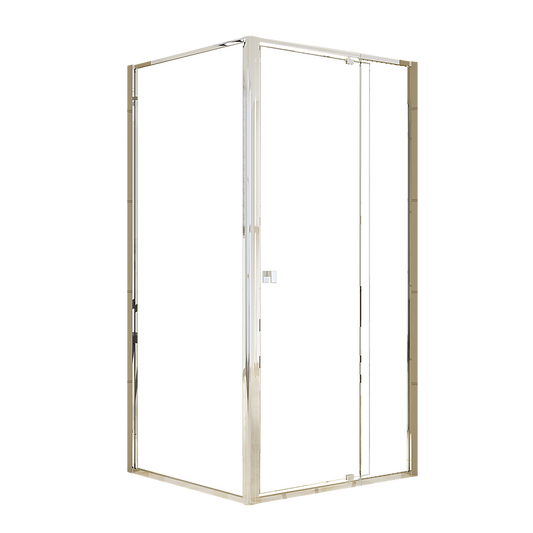 Adjustable Semi Frameless Shower Screen 98-106cm x 89-92cm With Gold Hardware For Modern Bathrooms