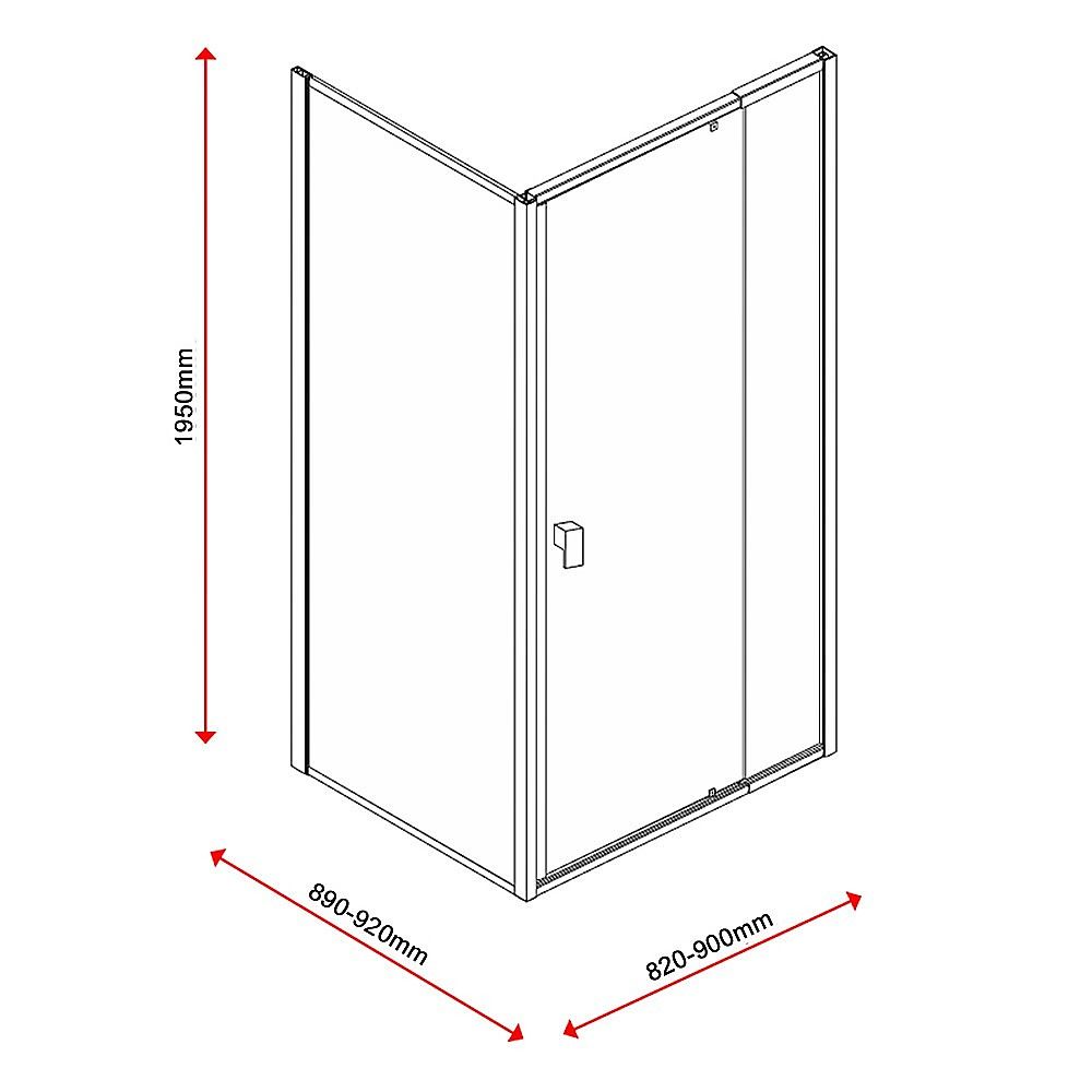 Adjustable Semi Frameless Shower Screen 82-90cm x 89-92cm With Gold Hardware For Modern Bathrooms