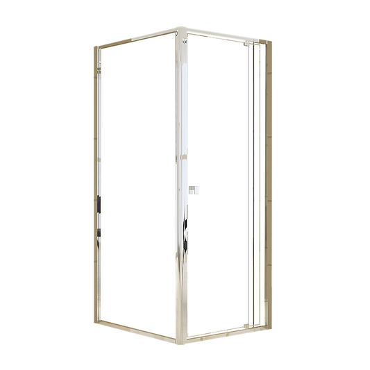 Adjustable Semi Frameless Shower Screen 74-82cm x 89-92cm With Gold Hardware For Modern Bathrooms