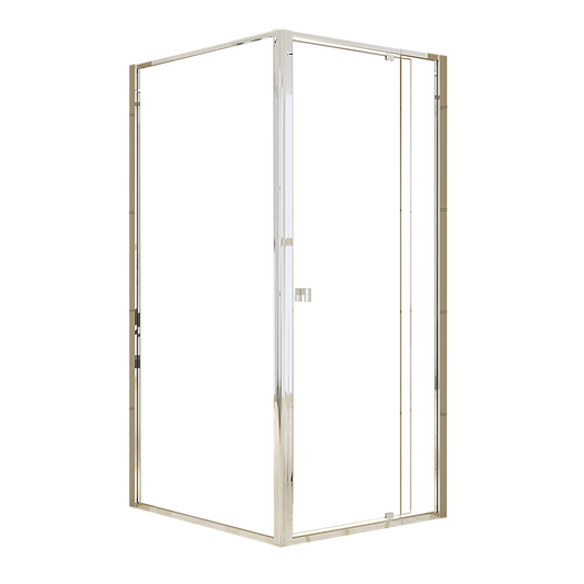 Adjustable Semi Frameless Shower Screen 82-90cm x 98-101cm With Gold Hardware For Modern Bathrooms