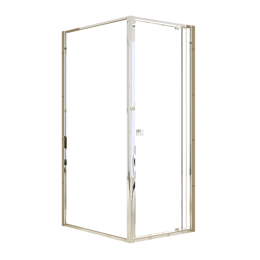 Adjustable Semi Frameless Shower Screen 74-82cm x 98-101cm With Gold Hardware For Modern Bathrooms