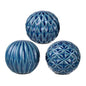 Set 3 Blue Marbleized Balls 10cm