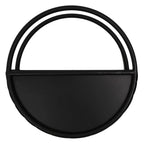 Premium Floating Half Moon / Semi Circle Metal Wall Planter | Onyx Black 35cm