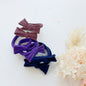 Handmade Simple Bow metal free hair ties - Violet - 1 Pairs - Violet
