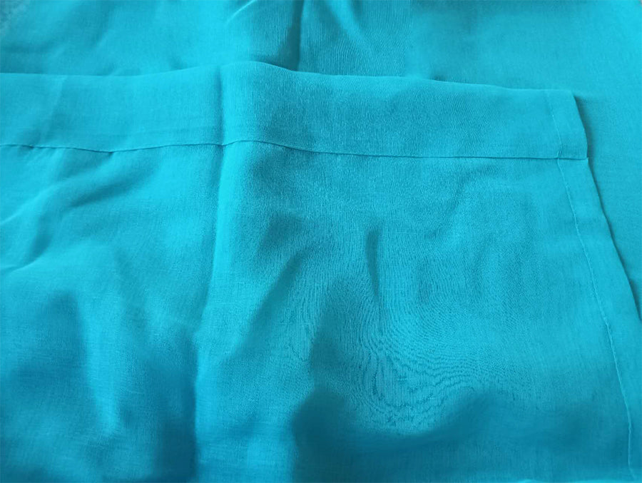 2 Long drop Sheer Voile Curtains 590cm x 270cm Drop+Hooks Pinch Pleat Lake Blue