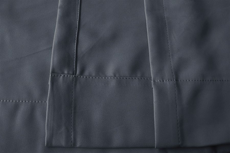 Blockout Curtain 300x270cm PINCH PLEAT+ Hooks High Level Fabric Grey Blue