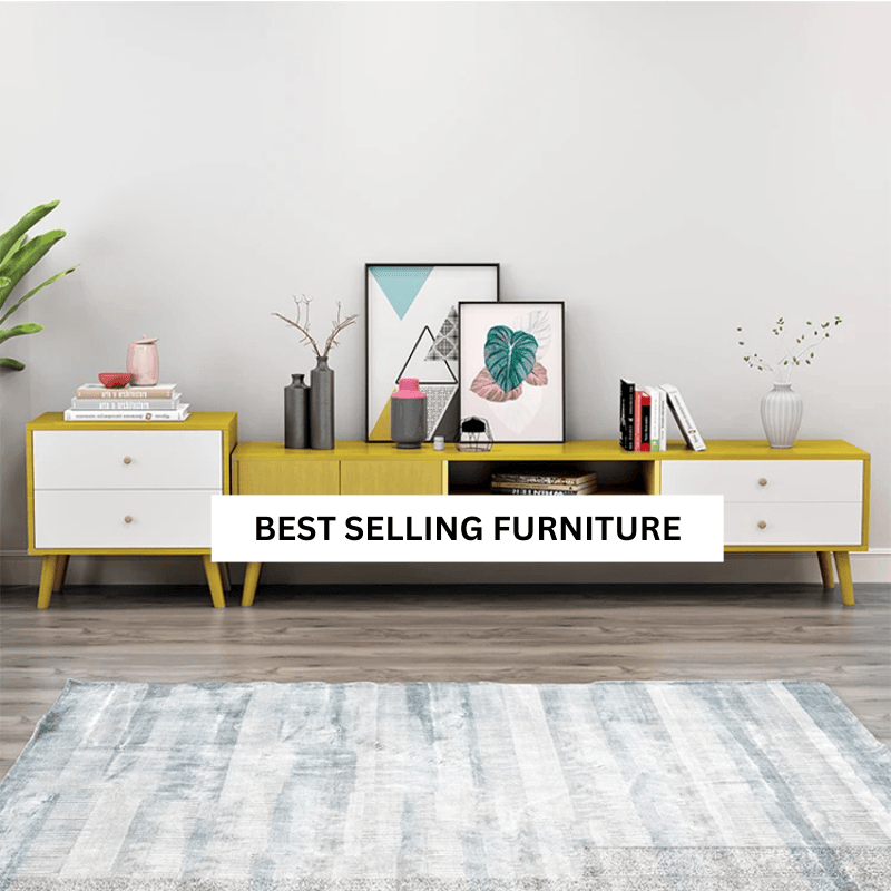 NNECN Modern TV Stand Side table & Coffee Table package for Living Room