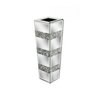 P&P Silver Diamond Inlaid Table Vase, Modern Decorative Centerpiece for Home