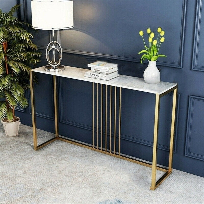 Golden Console Table for Hallway Entryway