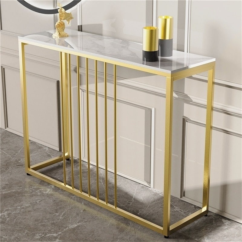 Golden Console Table for Hallway Entryway