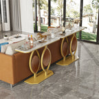 Noble and Elegant Sintered Stone Console Table Hallway Table with Strong Metal Frame