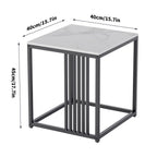 Premium Natural Marble Texture Side End Table Coffee Table Large Bedside Table