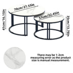Stylish Round Nesting Coffee Tables with Metal Frame