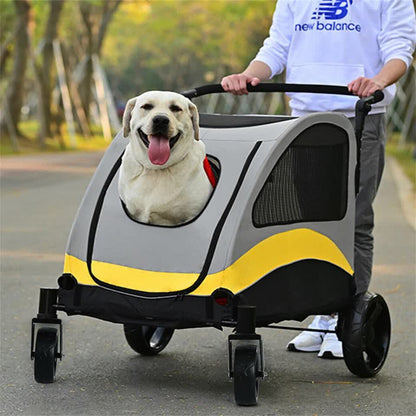 Large Dog Stroller Foldable Pet Pushchair with Doors