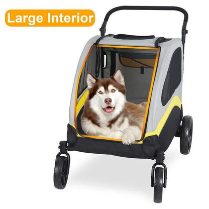 Large Dog Stroller Foldable Pet Pushchair with Doors