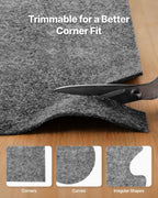 Rug Pad 2.44 x 1.52 m, Non-slip Carpet Area Pad, Finishes, Keeps Carpets in Place