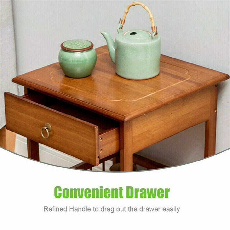 Classic Bedside Table Drawer Side Table Living Room Coffee Tea End Table