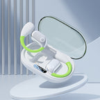 White M82 Transparent OWS Wireless Bluetooth Earphones - Clear Sound, Comfortable Over-Ear Fit