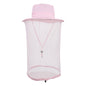 Pink Outdoor Mosquito Net Hat - Sun Protection and Insect Repellent Bucket Hat