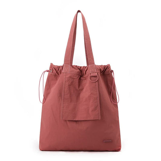 Raspberry Red Large Capacity Tote Bag - Lightweight Single Shoulder Bag for Commute, Casual Outings, and Shopping