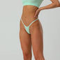 Size M Minimalist String Thong Underwear - 6-Pack in Black, White, Tango Red, Grey, Mint Green, and Violet