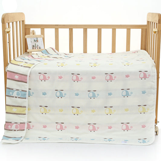 Airplane, 6-Layer Muslin Baby Blanket - Soft Cotton Bedding for Infants and Toddlers, 110x110cm