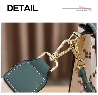 White Stylish Korean Minimalist Crossbody Bag - Elegant Small Square Shoulder Bag with Phone Pocket