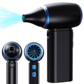 Black Portable Turbo Handheld Blower Fan - 130000RPM High-Speed Mini Fan with 5000mAh Battery