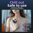 Purple Portable Handheld Fan with 120-Speed Display - USB Rechargeable Mini Cooling Fan for Outdoor Use