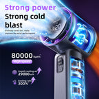 Purple Portable Handheld Fan with 120-Speed Display - USB Rechargeable Mini Cooling Fan for Outdoor Use