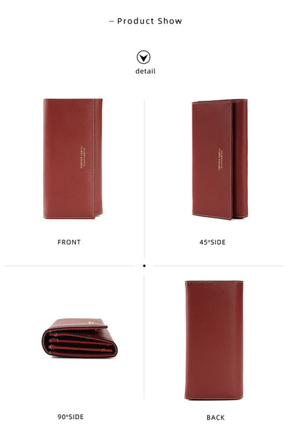 Black PU Slim Wallet with Polyester Interior - Stylish Clutch for Cards and Cash