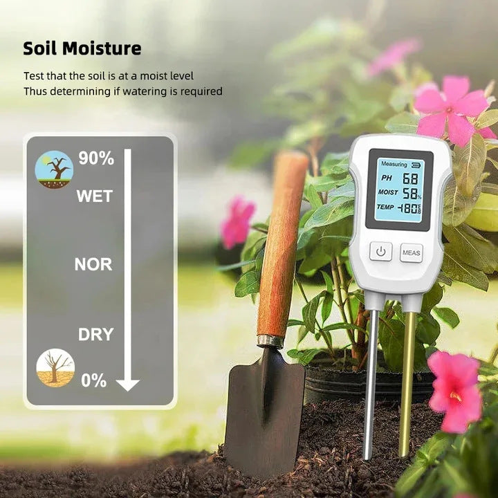 3-in-1 Soil Detector for pH, Moisture, and Temperature - Gardening Tool for Healthy Plants (Battery not included)