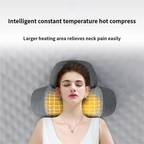 USB-Powered Memory Foam Neck Pillow, Electric Cervical Neck Massage Pillow with 15-Minute Timer - Ergonomic Contoured Sleep Aid Cushion