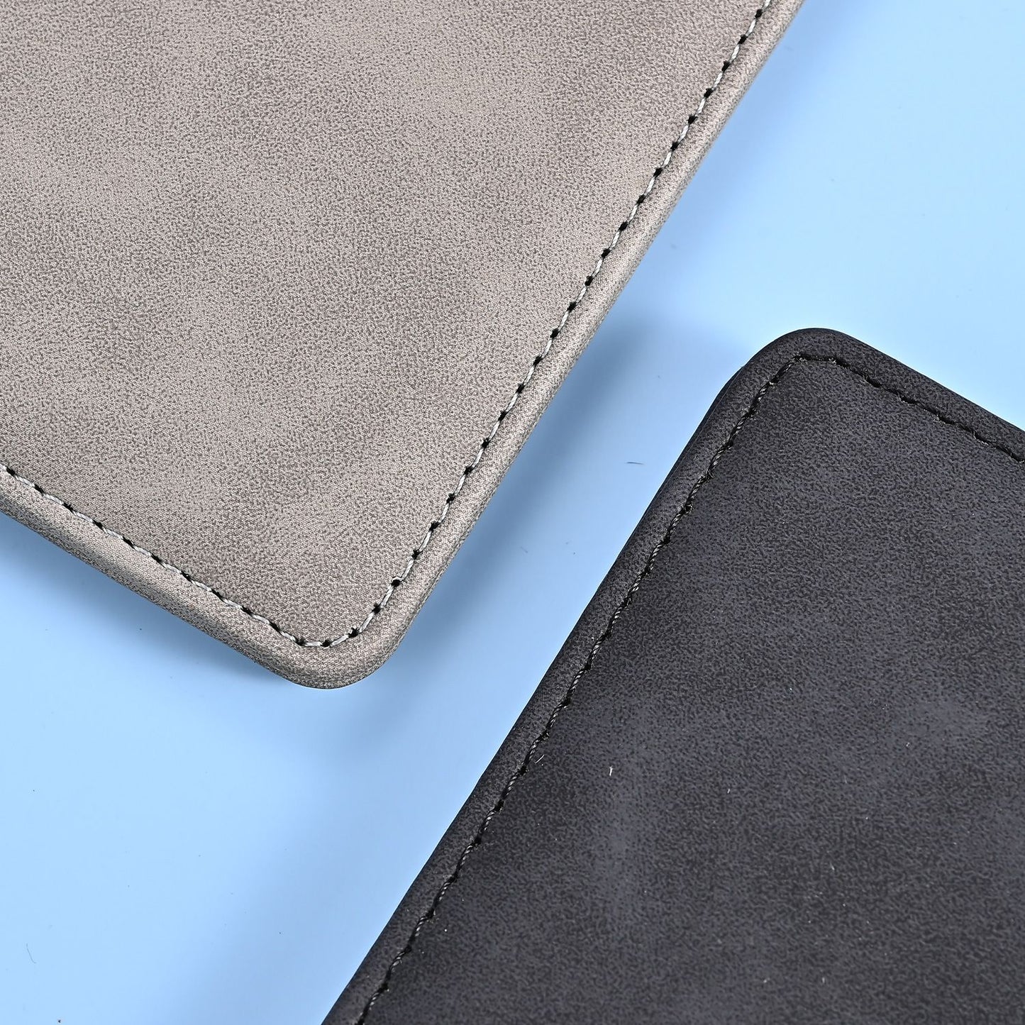 3 Pcs Premium PU Leather Car Registration and Insurance Holder - Slim Auto Document Organizer, Driver's License Wallet and Travel Passport Folder - Blue