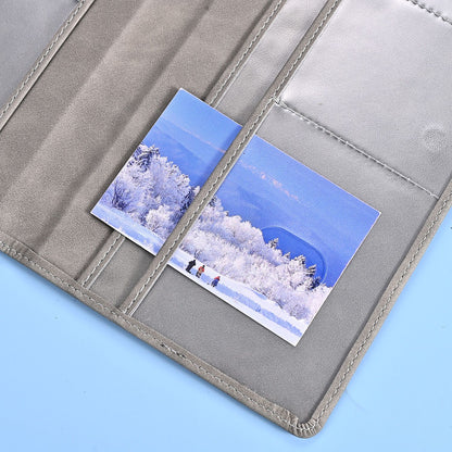 3 Pcs Premium PU Leather Car Registration and Insurance Holder - Slim Auto Document Organizer, Driver's License Wallet and Travel Passport Folder - Sky Blue