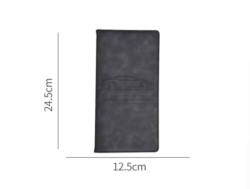 3 Pcs Premium PU Leather Car Registration and Insurance Holder - Slim Auto Document Organizer, Driver's License Wallet and Travel Passport Folder - Sky Blue