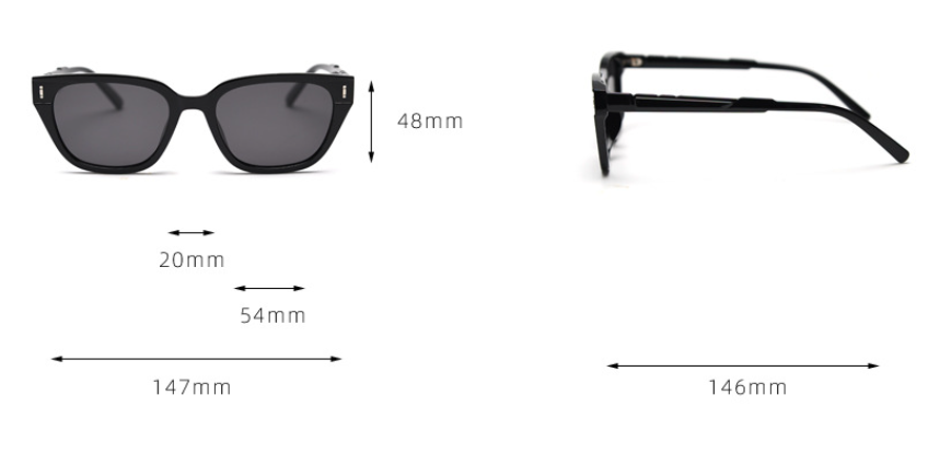 Transparent Gray All Gray Retro Small Frame Sunglasses - Black - UV Protection