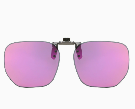 Barbie Powder 2-Piece Flip-Up Sunglasses Clip-On Set for Glasses - UV-Protective Square Polarized Lenses for Driving