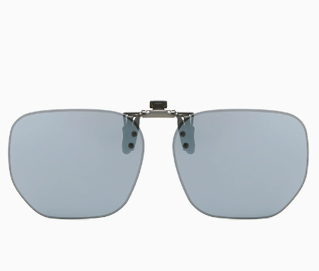 Quicksilver 2-Piece Flip-Up Sunglasses Clip-On Set for Glasses - UV-Protective Square Polarized Lenses for Driving