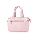 Pink Quilted Pattern Large Capacity Mummy Bag - Stylish Baby Diaper Bag for Moms, Baby Stroller Bag with Multiple Compartments