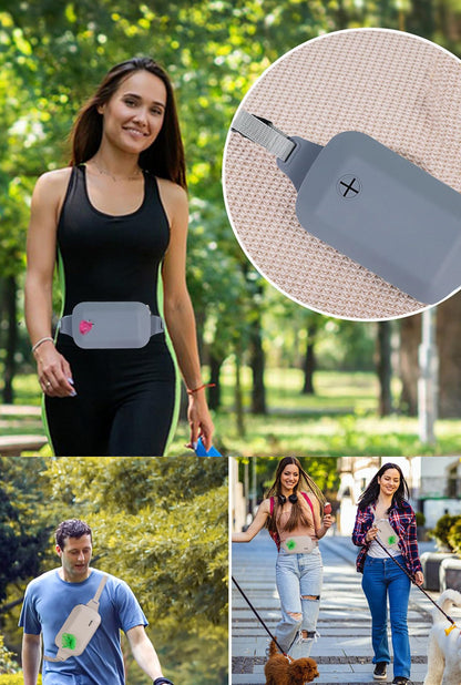 Black Silicone Pet Treat Pouch for Dog Training - Portable Waist Bag with Waste Bag Holder