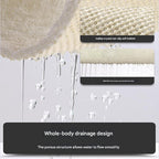 Blue Circular Pattern  PVC Non-Slip Bath Mat 45x75cm - Shower Drain Hole Design, Soft & Quick-Dry Bathroom Rug