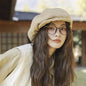 Beige Women's Vintage Style Baker Boy Cap - Soft Cotton Linen Blend