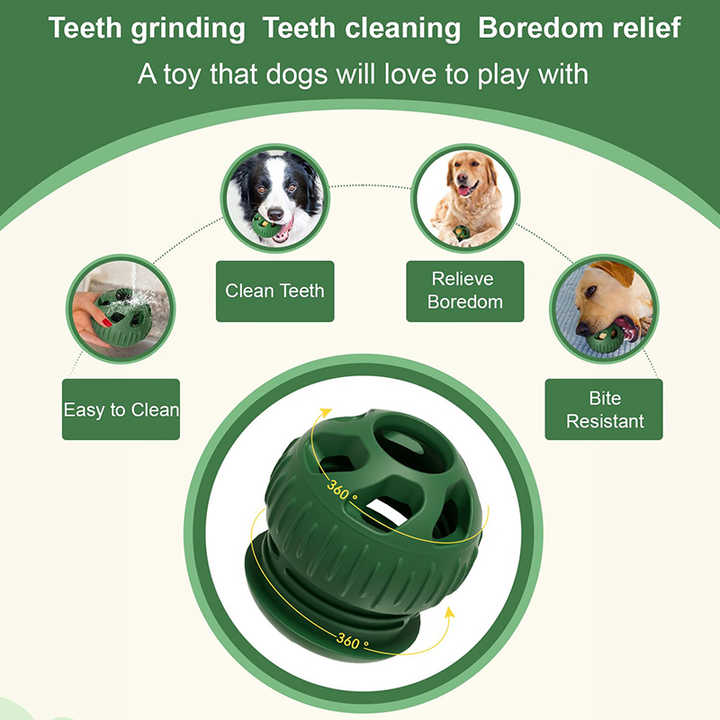 Blue Ball and Black Mold Pet Treat Dispensing Ball and Molding Set - Silicone Dog Chew Toy for Teeth Cleaning and Boredom Relief
