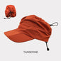 Orange Foldable Quick-Dry Summer Sports Visor Hat UPF 50+ Adjustable Outdoor Sun Cap