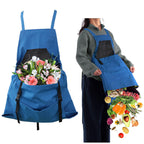 Blue Garden Harvesting Apron - Waterproof Oxford Cloth with Quick Release Pouch