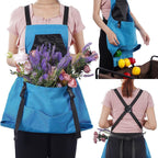 Rose Red Garden Harvesting Apron - Waterproof Oxford Cloth with Quick Release Pouch